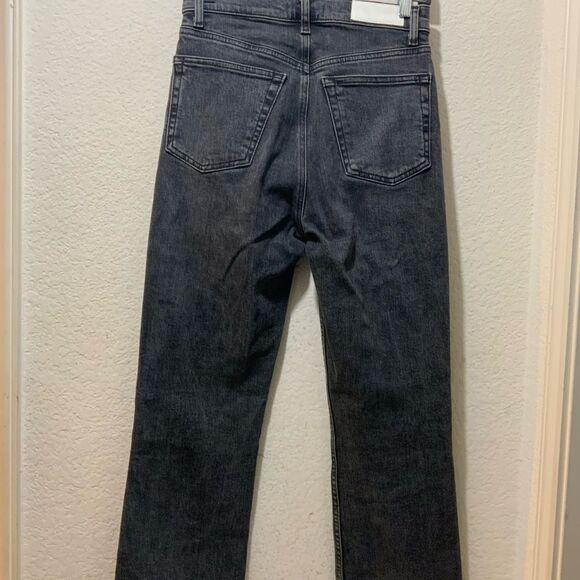 Re Done- Dark Wash Denim 90s High Rise Loose Straight Leg Jeans size 27 - Picture 5 of 6